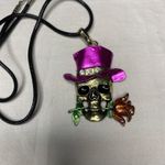 Skull Necklace Pink Top Hat Rose Pendant Gothic Halloween Costume Jewelry New Pink Photo 1