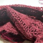 Maroon Red and Pink Textured Infinity Scarf Photo 4