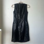Vintage 90s Y2K Selene Sport Black Faux Croc Sleeveless Sheath Dress 6 Photo 2