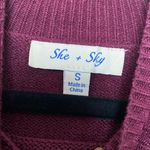 She & Sky  Mini Sweater Dress Long Sleeve Knit Burgundy Photo 1
