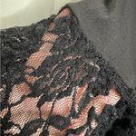 LuLaRoe Black Maurine Dress Lace Bell Sleeves Size Medium Ruffle Hem Witch Goth Photo 6