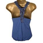 Kimchi Blue Kimchi & Blue Racerback Tank Top Textured Embroidered Appliqué Back Blue S Photo 1