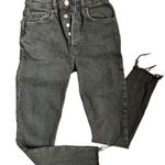 RE/DONE Women's Button Fly Stretch High Rise Ankle Crop Jean Faded Stone Size 24 Photo 10