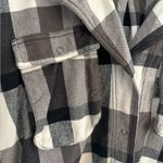 Free People NWOT IZZY CARGO SHIRT XS BLACK CREAM GRAY SNAP BUTTONS FLANNEL Photo 2