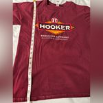 Hooker Brewery I’d Tap That Maroon Graphic Tee. Medium Crew Neck. Beer. Red Photo 4