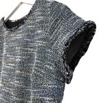 Loft Tweed Blue Black White Fringe Sheath Career Dress Women's Size 6 NWT Photo 5