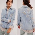 Free People  x DRIFTWOOD Embroidered Denim Jacket Shabby Chic Floral XS Photo 1