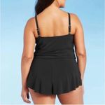 Aqua Green  Black High Neck Keyhole Swim Romper One Piece Suit Women’s Size Large Photo 3