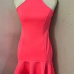 Love Culture Scuba Knit Neon Pink Flare Dress Size  M Photo 0