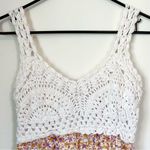 Jessica Simpson White Crochet Top Floral Mini Dress - Size: Medium Photo 2