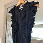 Apiece Apart  Women’s Eyelet Ruffle Sleeve Black Jumpsuit Cotton Size 6 Medium Photo 1