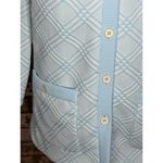 Butte Knit cardigan sweater set textured geometric mock neck 1950s Blue Photo 1