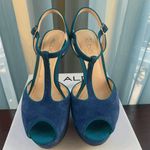 ALDO Womens Detamble Peep Toe High Heels Ankle Strap Blue EU 38 Photo 9