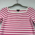 Talbots Petite Women's Square Neck Pink/White Striped Sz SP Photo 3