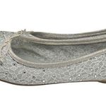 Adrianna Papell Shirley rhinestone embellished ballet flats 8 mesh silver lace Photo 0