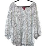 Sunny Leigh  White & Black Polka Dot Button Down Flowy Blouse Photo 0