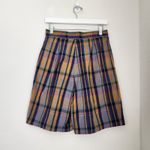 American Vintage Vintage GAP 90s High Waisted Plaid Pleated Shorts Muted Yellow Green Blue 2 Photo 10