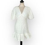 Walter Baker  Mini Dress Women's 6 White Lace Cutout Ruffled Hem Puff Sleeves NWT Photo 2