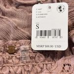 Free People One Small Adella Slip Mini Dress Rose Crochet Lace Flowy Smocked Photo 9