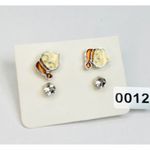 Santa Hat & Crystal Rhinestone Stud Earrings White Photo 2