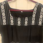 Aztec Print Tunic Black & White Embroidered Midi Dress. 2797 Size XL Photo 4