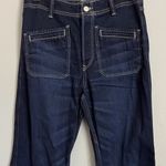 Free People WE THE FREE/ WIDE LEG HIGH WAISTED PATCH POCKET SAILOR BAGGY JEANS Photo 4