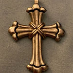 Silver Tone Elegant Cross Necklace Pendant 1.5”H X 1”W Religious Photo 0