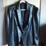 INC I.N.C Black Pleather Jacket With Puffed Sleeves Photo 0