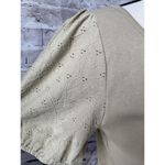 Madewell Womens Shirt L Green Eyelet Sleeve Short Sleeve Casual Cute Minimal Photo 1