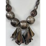 Chunky Metallic Statement Necklace & Gold Photo 4