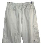 ZARA Womens Elastic Waist Pull On Relaxed Cargo Parachute Jogger Pants Stone Gra Photo 4