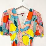 STAUD Mini Milla Dress in Citrus Kaleidoscope Multicolor Puff Sleeve in Size 0 Photo 11