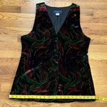 Norton Mcnaughton Petites Vintage Women’s 14 Green Purple Velvet Button Vest Photo 4