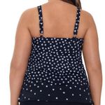 Swim Solutions Polka Dot Tiered Tankini Swim Top Size 18W Photo 1