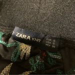 ZARA  Velvet Floral Embroidered Cropped Pant S Photo 3