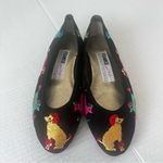 Vtg Beverly Feldman poodle dog print flats Woman Colorful Embroidery Size 6AA > Photo 1