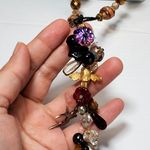 Retro Bee Rose Bird Bead Cluster Necklace Extra Long Y Drop 32" Boho Bohemian Photo 8