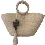 Kenora NWOT Heading to the Market Cactus Charm Woven Straw Tote Shopper Bag Photo 0