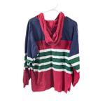 Vintage Contrasts size XL women’s rugby hooded shirt. Red Photo 1