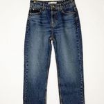 ZARA  Women’s High Rise Straight Leg Jeans Size 4 Button Fly Blue Wash Photo 0