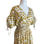 kourt Polka Dot Holly Dress in Yellow Large Womens Cotton Midi Photo 6