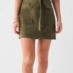 Faherty Palos Verdes Military Olive Green Belted Tie Waist Utility Mini Skirt 8 Photo 0