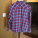 Blue Mountain Red Blue Plaid Flannel Button Up Shirt Size XL Photo 9