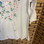 Mountain Lake  White Embroidered Top Size Small Photo 3