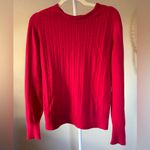Christian Dior Vintage Pink Red Women's Crew Cable Knit Neck Sweater - M Photo 4