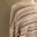 Andrée Andree Knit Horizontal Striped Sweater Cream, Beige, And Grey XXL Photo 3