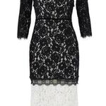 Alexis • Whitney Dress black white lace two tone colorblock sheath midi Photo 0