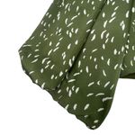 ASTR The Label Wrap Top Green XL Puff Sleeve V-Neck Cropped Satin Smocked Back Photo 9