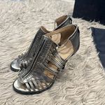 L.A.M.B. Gwen Stefani Kamy Gunmetal leather heels size 8.5 Photo 2