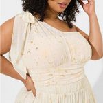 Torrid New  Chiffon Foil One Shoulder Crop Top star clusters size 2x Photo 0